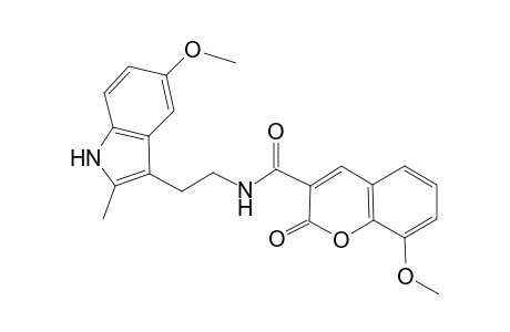 2-keto-8-methoxy-N-[2-(5-methoxy-2-methyl-1H-indol-3-yl)ethyl]chromene-3-carboxamide