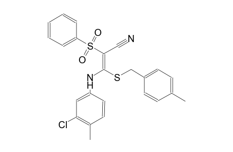 2-propenenitrile, 3-[(3-chloro-4-methylphenyl)amino]-3-[[(4-methylphenyl)methyl]thio]-2-(phenylsulfonyl)-, (2E)-