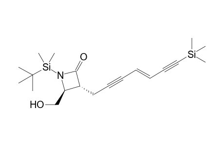 (3R*,4S*) 1-(t-Butyldimethylsilyl)-4-[hydroxymethyl]-3-[7-(trimethylsilyl)hept-4-en-2,6-diyn-1-yl]-2-azetidinone