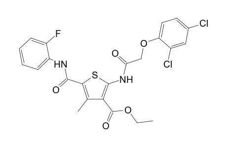 3-Thiophenecarboxylic acid, 2-[[(2,4-dichlorophenoxy)acetyl]amino]-5-[[(2-fluorophenyl)amino]carbonyl]-4-methyl-, ethyl ester