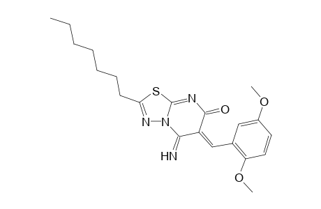 7H-[1,3,4]thiadiazolo[3,2-a]pyrimidin-7-one, 6-[(2,5-dimethoxyphenyl)methylene]-2-heptyl-5,6-dihydro-5-imino-, (6Z)-