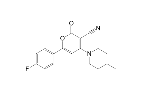 3-Cyano-4-(4-methylpiperidino)-6-(4-fluorophenyl)-2H-pyran-2-one