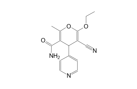 5-Cyano-6-ethoxy-2-methyl-4-(4-pyridinyl)-4H-pyran-3-carboxamide