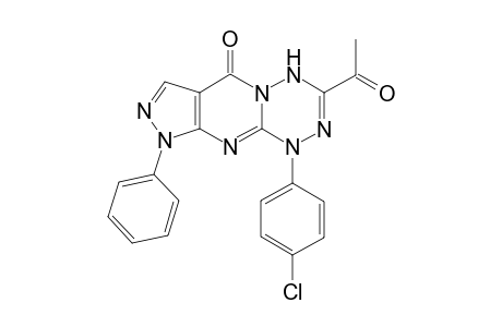 3-Acetyl-1-p-chlorophenyl-9-phenyl-1,4-dihydropyrazolo[3,4-d]pyrimido[1,2-b][1,2,4,5]tetrazin-6-one