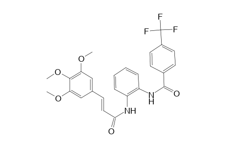 4-(trifluoromethyl)-N-[2-[[(E)-3-(3,4,5-trimethoxyphenyl)acryloyl]amino]phenyl]benzamide