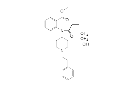 N-(1-phenethyl-4-piperidyl)-N-propionylanthranilic acid, methyl ester, monohydrochloride, dihydrate