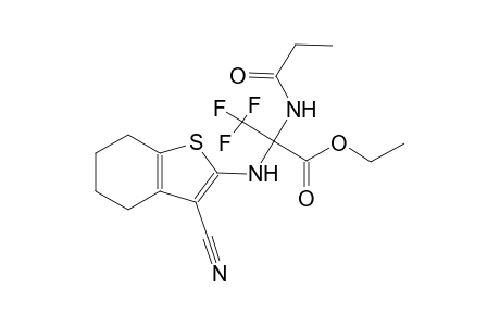 alanine, N-(3-cyano-4,5,6,7-tetrahydrobenzo[b]thien-2-yl)-3,3,3-trifluoro-2-[(1-oxopropyl)amino]-, ethyl ester