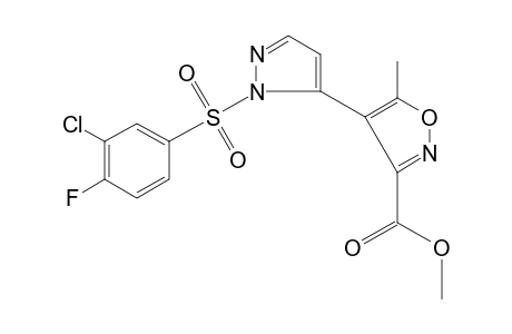 4-{1-[(3-chloro-4-fluorophenyl)sulfonyl-5-yl}-5-methyl-3-isoxazolecarboxylic acid, methyl ester