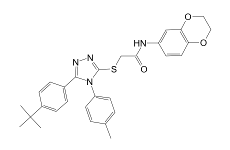 2-{[5-(4-tert-butylphenyl)-4-(4-methylphenyl)-4H-1,2,4-triazol-3-yl]sulfanyl}-N-(2,3-dihydro-1,4-benzodioxin-6-yl)acetamide