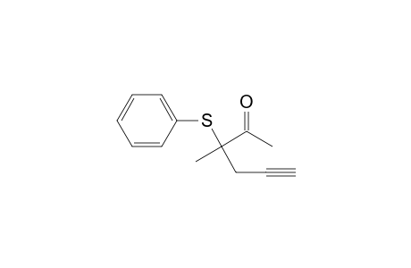 5-Hexyn-2-one, 3-methyl-3-(phenylthio)-