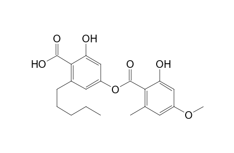 Benzoic acid, 2-hydroxy-4-[(2-hydroxy-4-methoxy-6-methylbenzoyl)oxy]-6-pentyl-