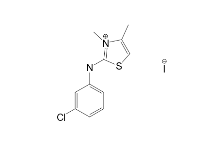 2-(m-chloroanilino)-3,4-dimethylthiazolium iodide