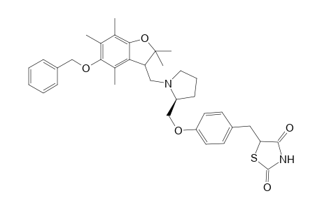5-[4-[N-[(3R/S)-5-Benzyloxy-2,3-dihydroxy-2,2,4,6,7-pentametylbenzofuran-3-ylmethyl]-(2S)-pyrrolidin-2-ylmethoxy]phenylmethyl]-2,4-thiazolidindione