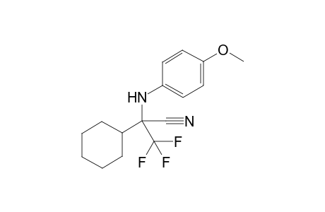 2-Cyclohexyl-3,3,3-trifluoro-2-((4-methoxyphenyl)amino)propanenitrile