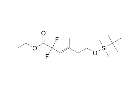 ETHYL-(E)-2,2-DIFLUORO-4-METHYL-6-(TERT.-BUTYLDIMETHYLSILYLOXY)-3-HEXENOATE