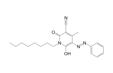 3-Cyano-6-hydroxy-4-methyl-5-phenylazo-1-octyl-2-pyridone