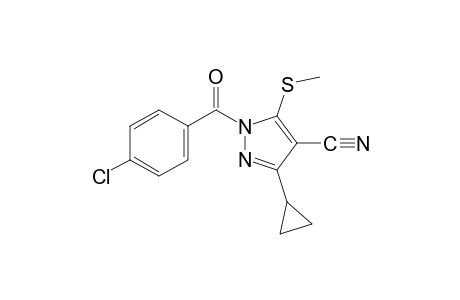 1-(p-chlorobenzoyl)-3-cyclopropyl-5-(methylthio)pyrazole-4-carbonitrile