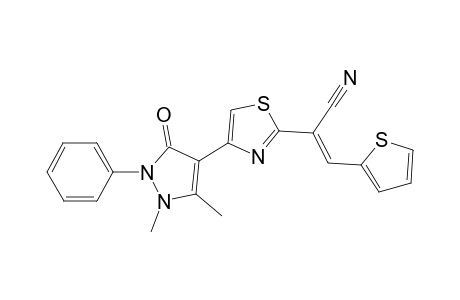 (E)-2-[4-(1,5-dimethyl-3-oxidanylidene-2-phenyl-pyrazol-4-yl)-1,3-thiazol-2-yl]-3-thiophen-2-yl-prop-2-enenitrile