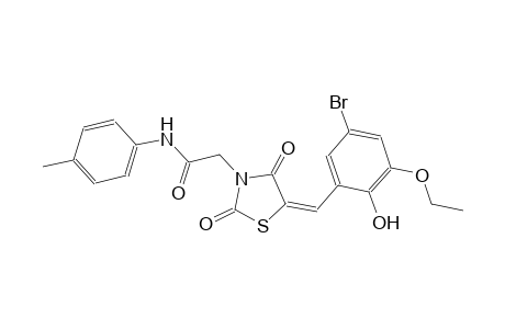 2-[(5E)-5-(5-bromo-3-ethoxy-2-hydroxybenzylidene)-2,4-dioxo-1,3-thiazolidin-3-yl]-N-(4-methylphenyl)acetamide