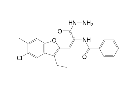 alpha-benzamido-5-chloro-3-ethyl-6-methyl-2-benzofuranacrylic acid, hydrazide