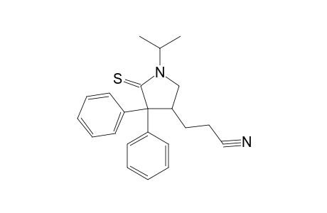 4,4-diphenyl-1-isopropyl-5-thioxo-3-pyrrolidinepropionitrile