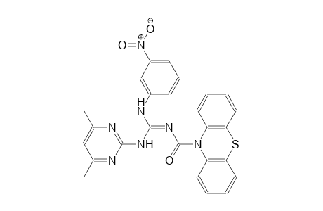 N-(4,6-dimethyl-2-pyrimidinyl)-N'-(3-nitrophenyl)-N''-[(E)-oxo(10H-phenothiazin-10-yl)methyl]guanidine