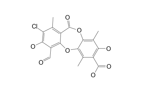 11H-Dibenzo[b,e][1,4]dioxepin-7-carboxylic acid, 2-chloro-4-formyl-3,8-dihydroxy-1,5,9-trimethyl-11-oxo-