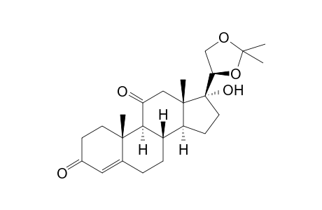 17-Hydroxy-20β,21-(isopropylidenedioxy)pregn-4-ene-3,11-dione