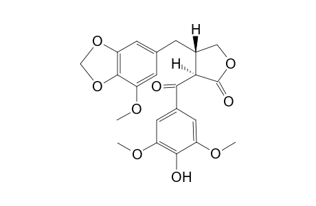 (2R,3S)-2-(4-Hydroxy-3,5-dimethoxybenzoyl)-3-(5-methoxy-3,4-methylenedioxybenzyl)butyrolactone