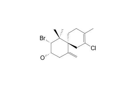 ELATOL;(2R,3S,6S,8E)-2-BROM-ORTHO-8-CHLORO-1,1,9-TRIMETHYL-5-METHYLIDENESPIRO-[5.5]-UNDEC-8-EN-3-OL