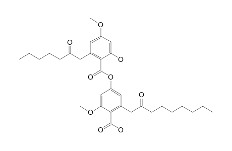 2-Methoxy-4-[4-methoxy-2-oxidanyl-6-(2-oxidanylideneheptyl)phenyl]carbonyloxy-6-(2-oxidanylidenenonyl)benzoic acid