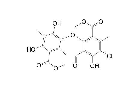 Benzoic acid, 3-chloro-6-[2,4-dihydroxy-5-(methoxycarbonyl)-3,6-dimethylphenoxy]-5- formyl-4-hydroxy-2-methyl-, methyl ester