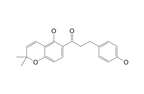 1-(5-HYDROXY-2,2-DIMETHYL-2H-CHROMEN-6-YL)-3-(4-HYDROXYPHENYL)-PROPANONE