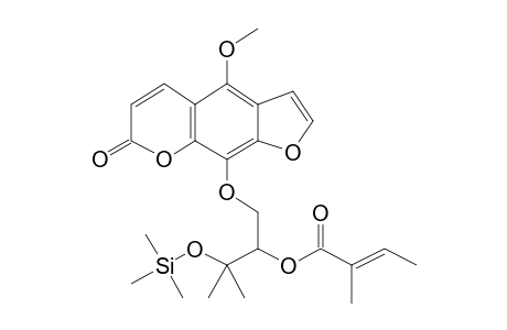 3-Hydroxy-1-((4-methoxy-7-oxo-7H-furo[3,2-G]chromen-9-yl)oxy)-3-methylbutan-2-yl (E)-2-methylbut-2-enoate, tms