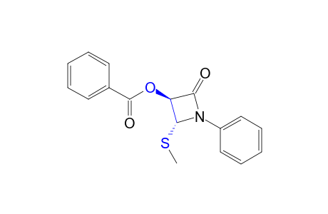 trans-3-hydroxy-4-(methylthio)-1-phenyl-2-azetidinone, benzoate (ester)