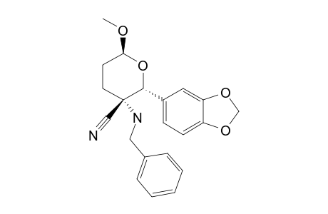 2H-Pyran-3-carbonitrile, 2-(1,3-benzodioxol-5-yl)tetrahydro-6-methoxy-3-[(phenylmethyl)amino]-, (2.alpha.,3.beta.,6.beta.)-