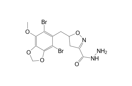 3-isoxazolecarboxylic acid, 5-[(4,6-dibromo-7-methoxy-1,3-benzodioxol-5-yl)methyl]-4,5-dihydro-, hydrazide