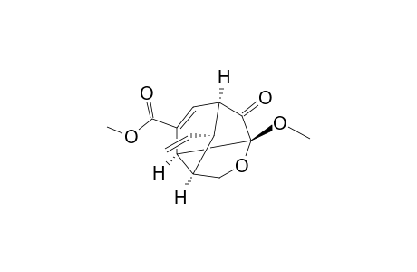 Methyl (1S*,3R*,6R*,7S*,10R*)-3-methoxy-2-oxo-10-ethenyl-4-oxatricyclo[4.3.1.0(3,7)]dec-8-en-8-carboxylate