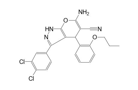 pyrano[2,3-c]pyrazole-5-carbonitrile, 6-amino-3-(3,4-dichlorophenyl)-1,4-dihydro-4-(2-propoxyphenyl)-