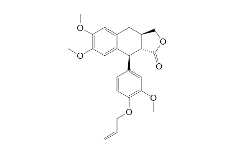 (+/-)-(3A-R,9-S,9A-R)-9-(4-ALLYLOXY-3-METHOXYPHENYL)-6,7-DIMETHOXY-3A,4,9,9A-TETRAHYDRONAPHTHO-[2.3-C]-FURAN-1-(3-H)-ONE