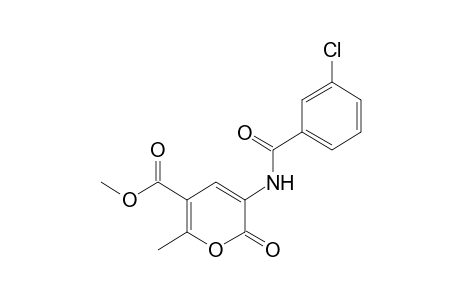 3-(m-CHLOROBENZAMIDO)-6-METHYL-2-OXO-2H-PYRAN-5-CARBOXYLIC ACID, METHYL ESTER