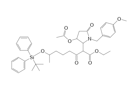 2-[3-Acetoxy-1-(4-methoxybenzyl)-5-oxopyrrolidin-2-yl]-7-tert-butyldiphenylsilyloxy-3-oxooctanoic acid ethyl ester