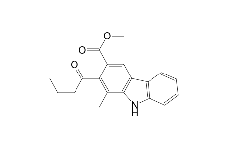 9H-Carbazole-3-carboxylic acid, 1-methyl-2-(1-oxobutyl)-, methyl ester