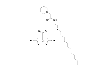 N-[2-(dodecylthio)ethyl]-1-piperidineacetamide, citrate(1:1)