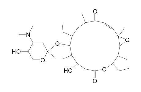 4-Hydroxy-6-(2-methyl-4-dimethylamino-5-hydroxy-1-oxacyclohexyloxy)-7,16-diethyl-5,9,13,15-tetramethyl-13,14-epoxy-1-oxacyclohexadeca-11-en-2,10-dione