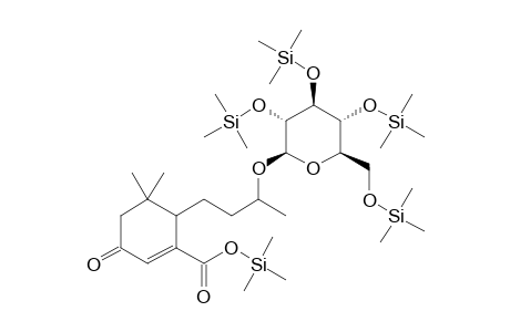 1-Cyclohexene-1-carboxylic acid, 6-[3-(.beta.-D-glucopyranosyloxy)butyl]-5,5-dimethyl-3-oxo-, 5tms derivative