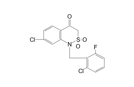 7-chloro-1-(2-chloro-6-fluorobenzyl)-1H-2,1-benzothiazin-4(3H)-one, 2,2-dioxide