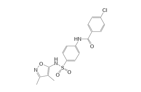 4-chloro-N-(4-{[(3,4-dimethyl-5-isoxazolyl)amino]sulfonyl}phenyl)benzamide