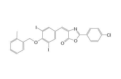(4E)-2-(4-chlorophenyl)-4-{3,5-diiodo-4-[(2-methylbenzyl)oxy]benzylidene}-1,3-oxazol-5(4H)-one