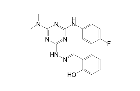 Benzaldehyde, 2-hydroxy-, [4-(dimethylamino)-6-[(4-fluorophenyl)amino]-1,3,5-triazin-2-yl]hydrazone